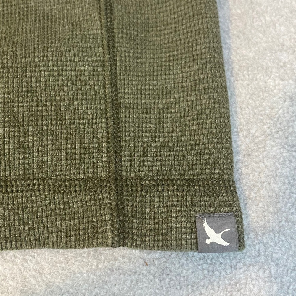 Eddie‎ Bauer Thermal Shirt Mens TL Olive Green Waffle Knit Long Sleeve Hiking - Picture 6 of 8